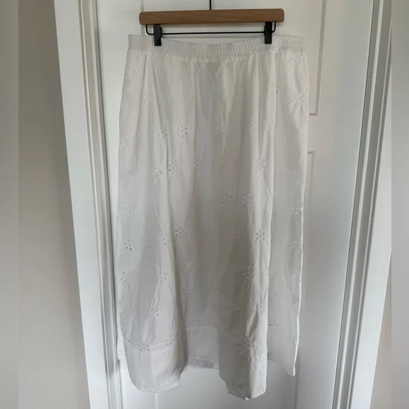 A New Day White Pleated Maxi Skirt Casual Resort Wear - Picture 1 of 7